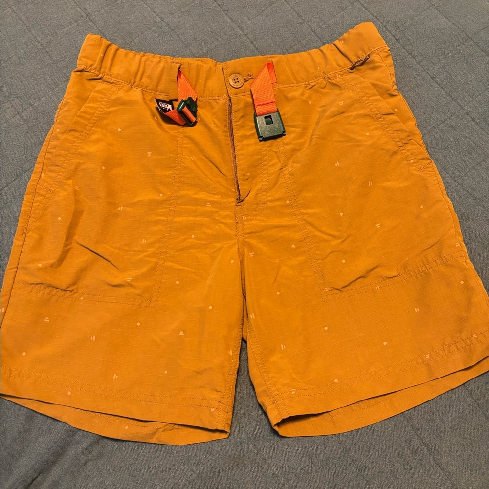 REI Men's Cargo Shorts in Orange. Looks less bright in person